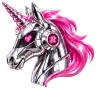 Pink robot unicorn head
